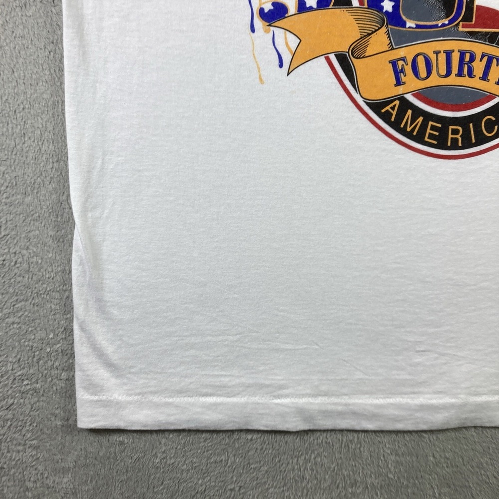 Vintage Patriotic Graphic T-Shirt Adult XL White Bald Eagle July 4th America SS - Picture 3 of 13